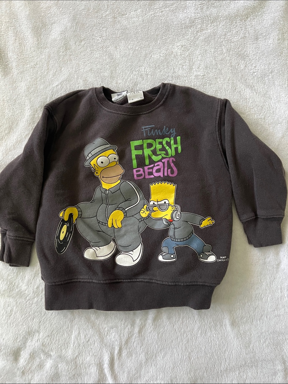 Zara Black 'Funky Fresh Beats' Graphic Sweatshirt - The Simpsons